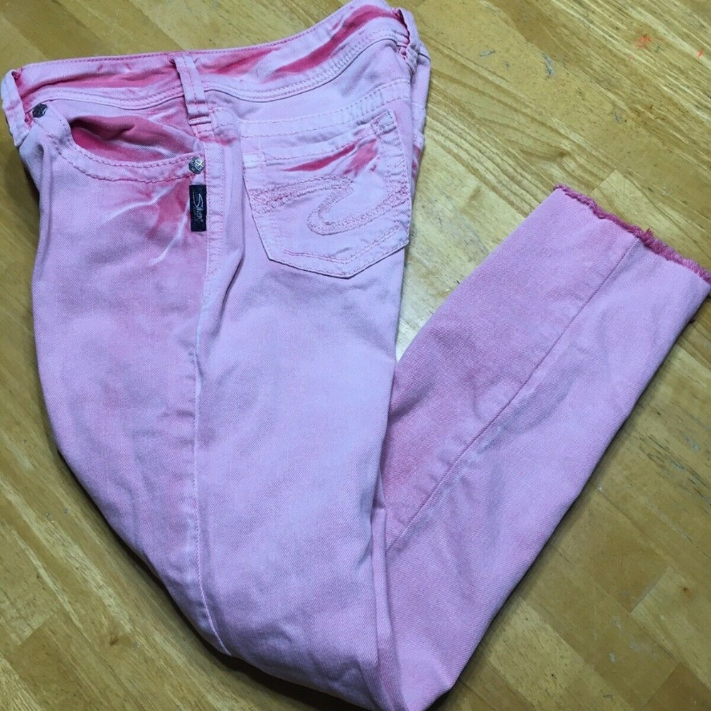 Silver Suki Skinny Jeans Women's Size 28x31 Pink